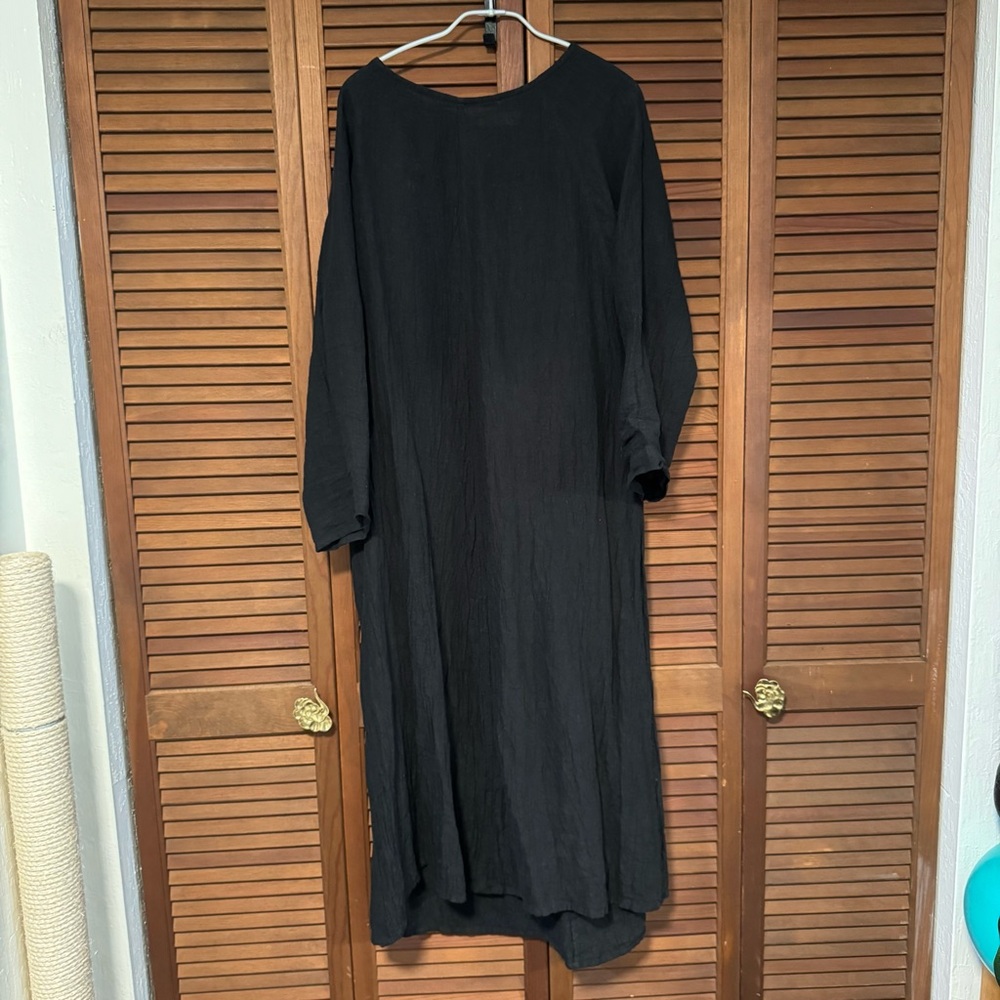 Elizabeth Suzann Artist Dress Linen Gauze Black OS Minus